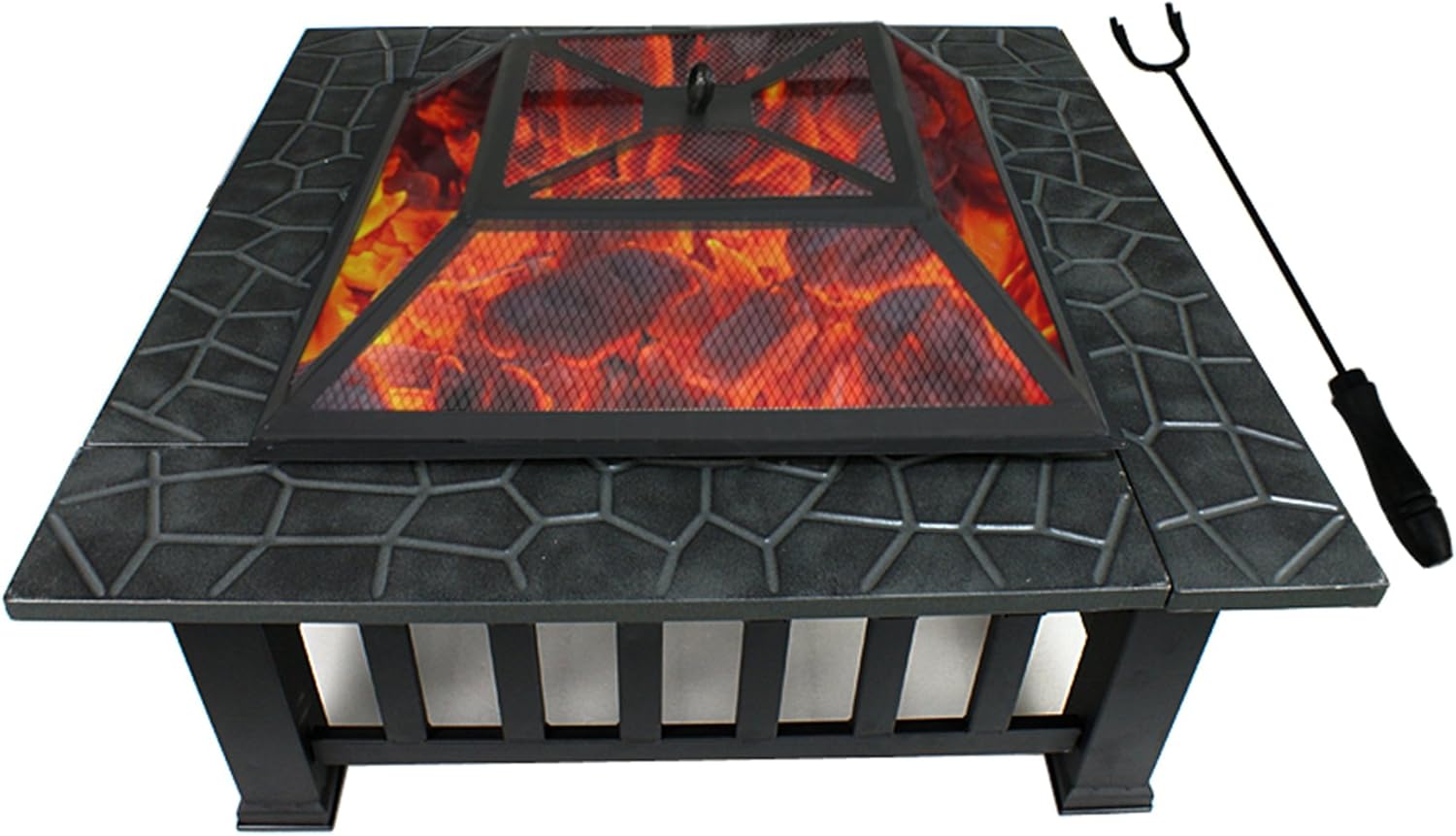 Outdoor Heavy Steel Fire Pit Wood Burning Fireplace Patio Backyard Heater Steel Firepit Bowl