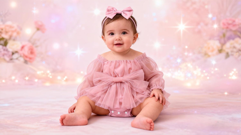Newborn Baby Girl Romper Dress Flower Embroidery Tutu Princess Long Sleeve One-Piece Bodysuit Cake Smash Outfit