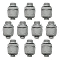 Conduit Connectors, 1/2 Inch, Straight, Grey, 10-Pack