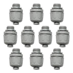Conduit Connectors, 1/2 Inch, Straight, Grey, 10-Pack