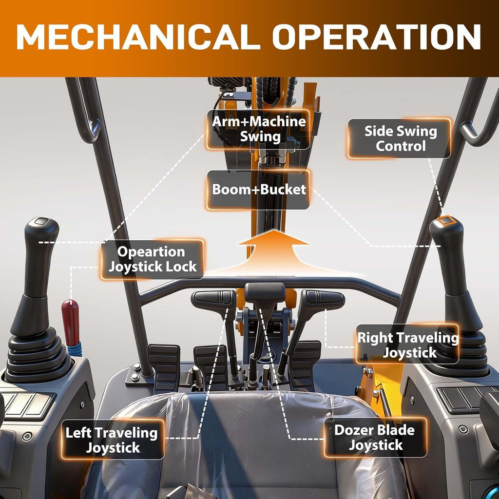 Upgraded 1.5T Mini Excavator with 13.5HP B&S Engine for Landscaping