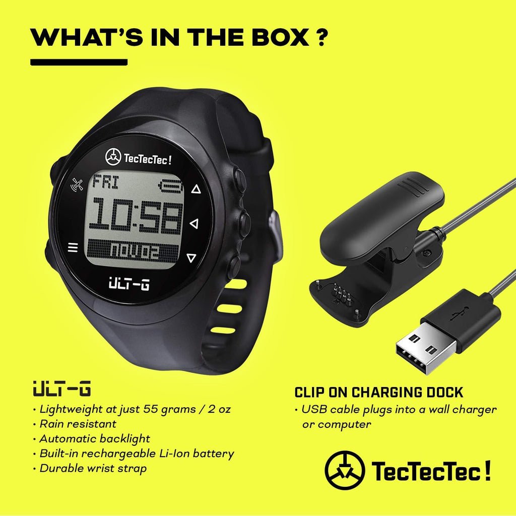 ULT-G Golf GPS Watch – Simple & Easy Distance Watch, No App Required on Course, Front/Back/Middle Distances, 38,000+