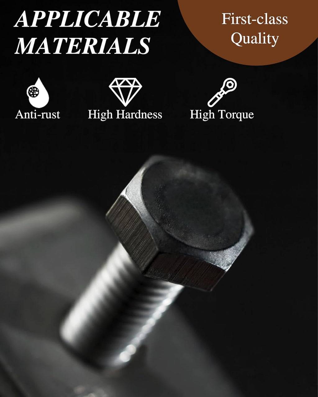 (1Box) 5/16" x 3" Hex Head Lag Screws Bolts with Flat Washers, 12Sets Black 304 Stainless Steel 18-8 Heavy Duty 5/16
