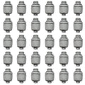 Conduit Connectors, 1/2 Inch, Straight, Grey, 30-Pack