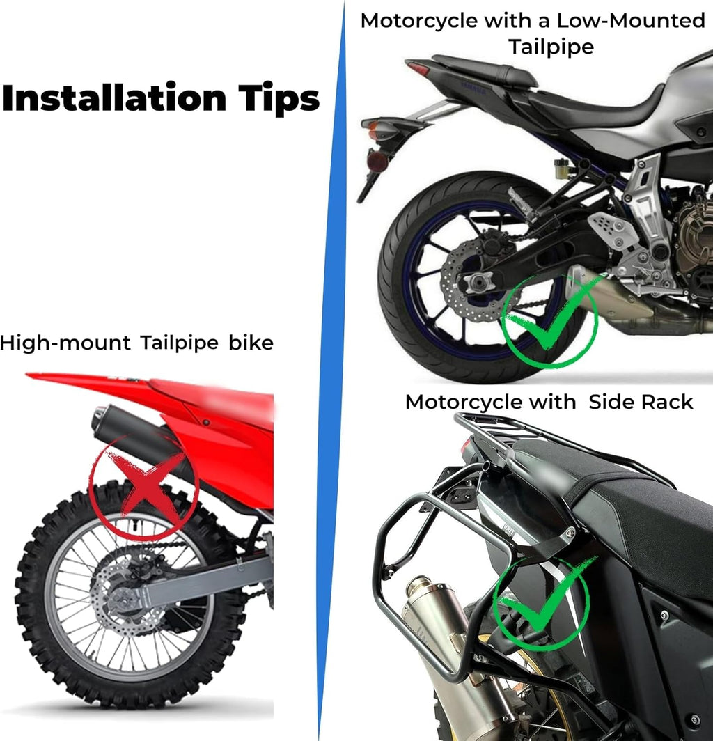 IPX6 Waterproof Motorcycle Saddlebags 30L(15Lx2) PVC Side Tail Bag | Motorbike Adventure Dual Sport Bike Dirtbike