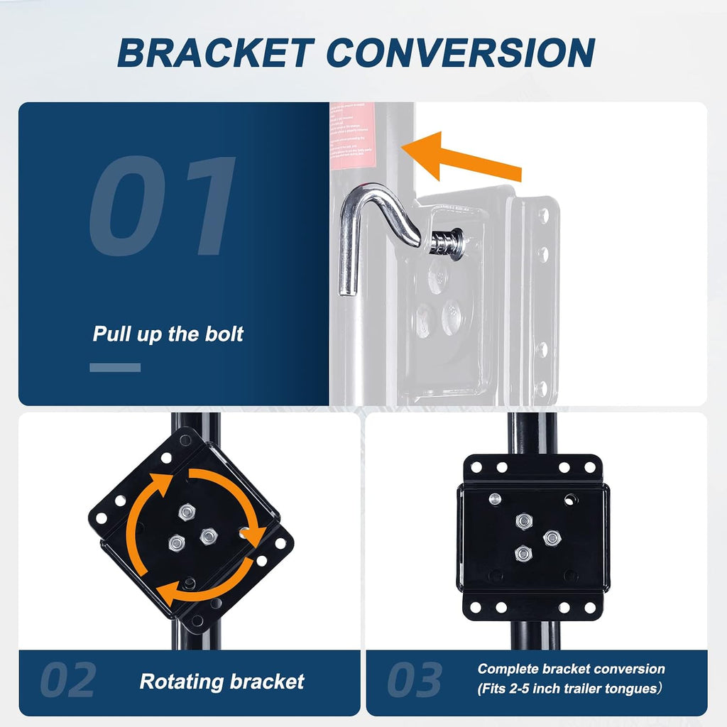 2000lbs Trailer Jack with Wheel, Heavy Duty Swivel Boat Jack