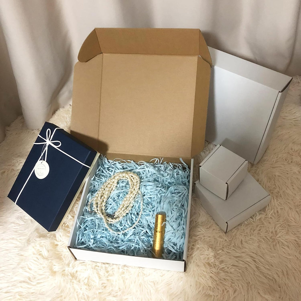 10x10x3 Inch White Shipping Boxes 25 Pack,Craft Gift Boxes,Bulk of Mailers