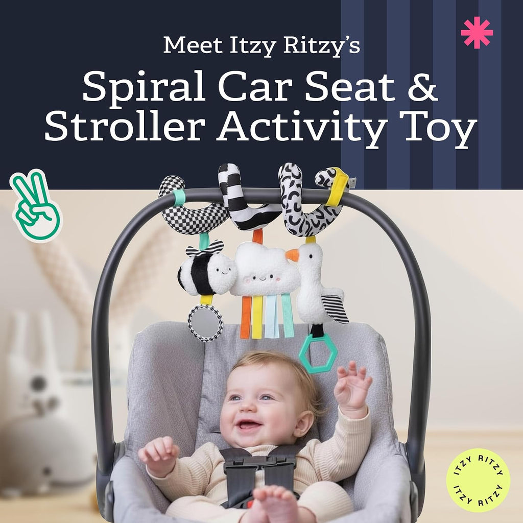 Itzy Ritzy Spiral Car Seat & Stroller Activity Toy - Stroller & Car Seat Toys for Ages 0 Months and Up - Hanging Toys