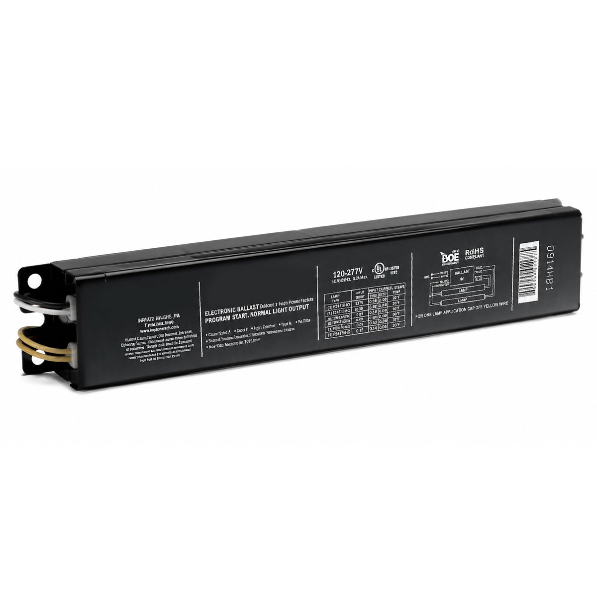 T12 Electronic Ballast, 2 Lamp, 120-277V, Instant Start