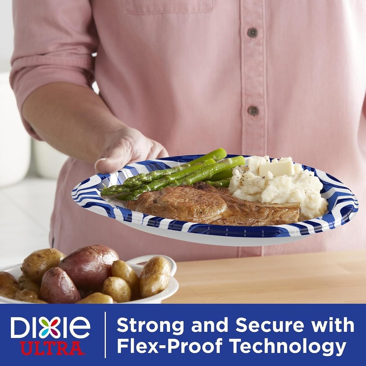 Disposable Plates, 64 Ct, Heavy Duty 10 Inch Paper Plates