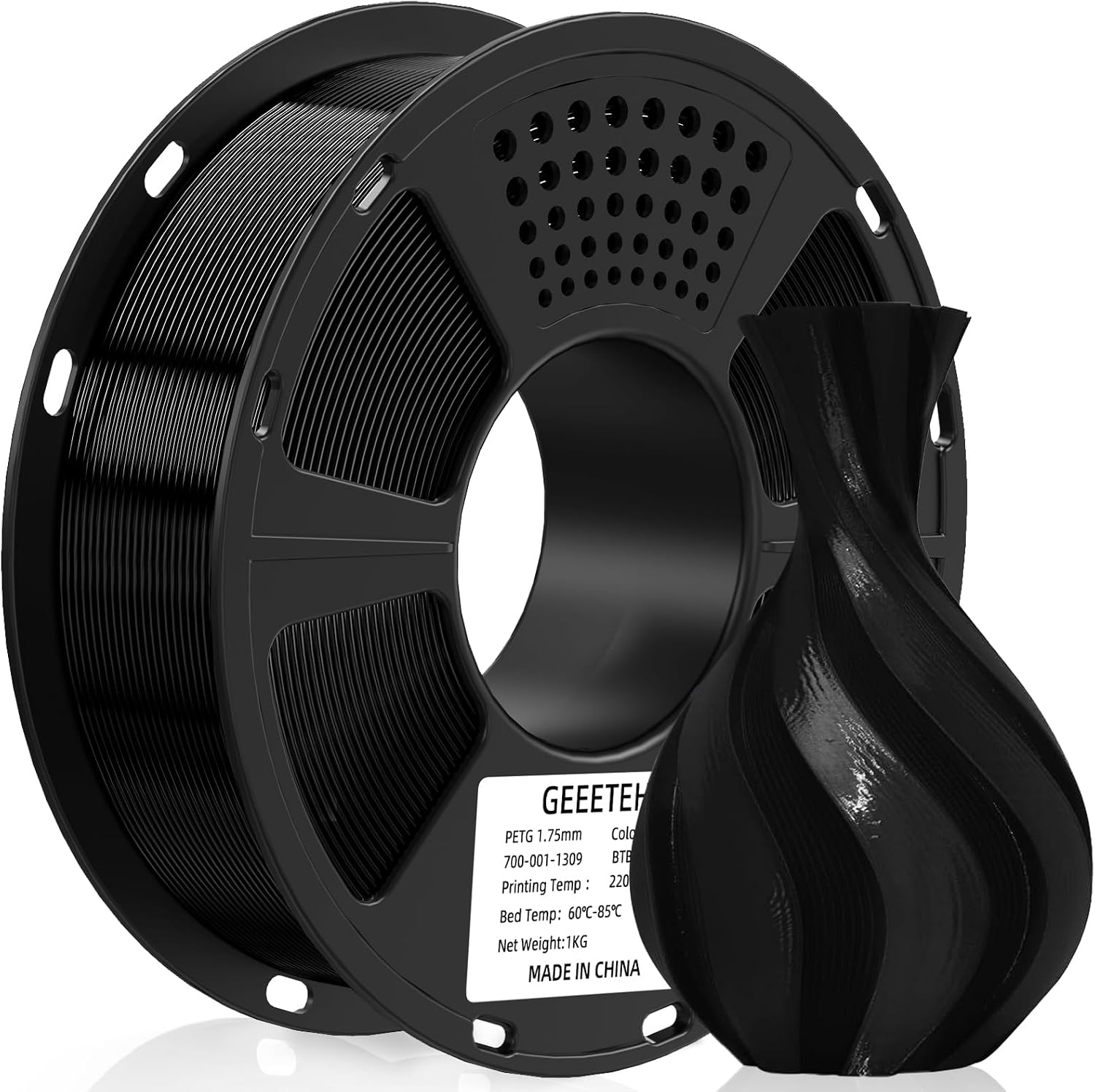 PETG Filament 1.75mm, 1 KG (2.2lbs) Spool 3D Printer Filament, High-Toughness, ±0.02mm Accuracy, Neatly Wound &