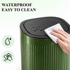 Small Bathroom Trash Can with Lid Plastic Garbage Can 2.1 Gallon Green