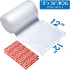 Bubble Cushioning Wrap Roll, Sumono 12 Inch x 36 Feet Total Bubble Roll Perforated 12 Inch Included 10 Fragile