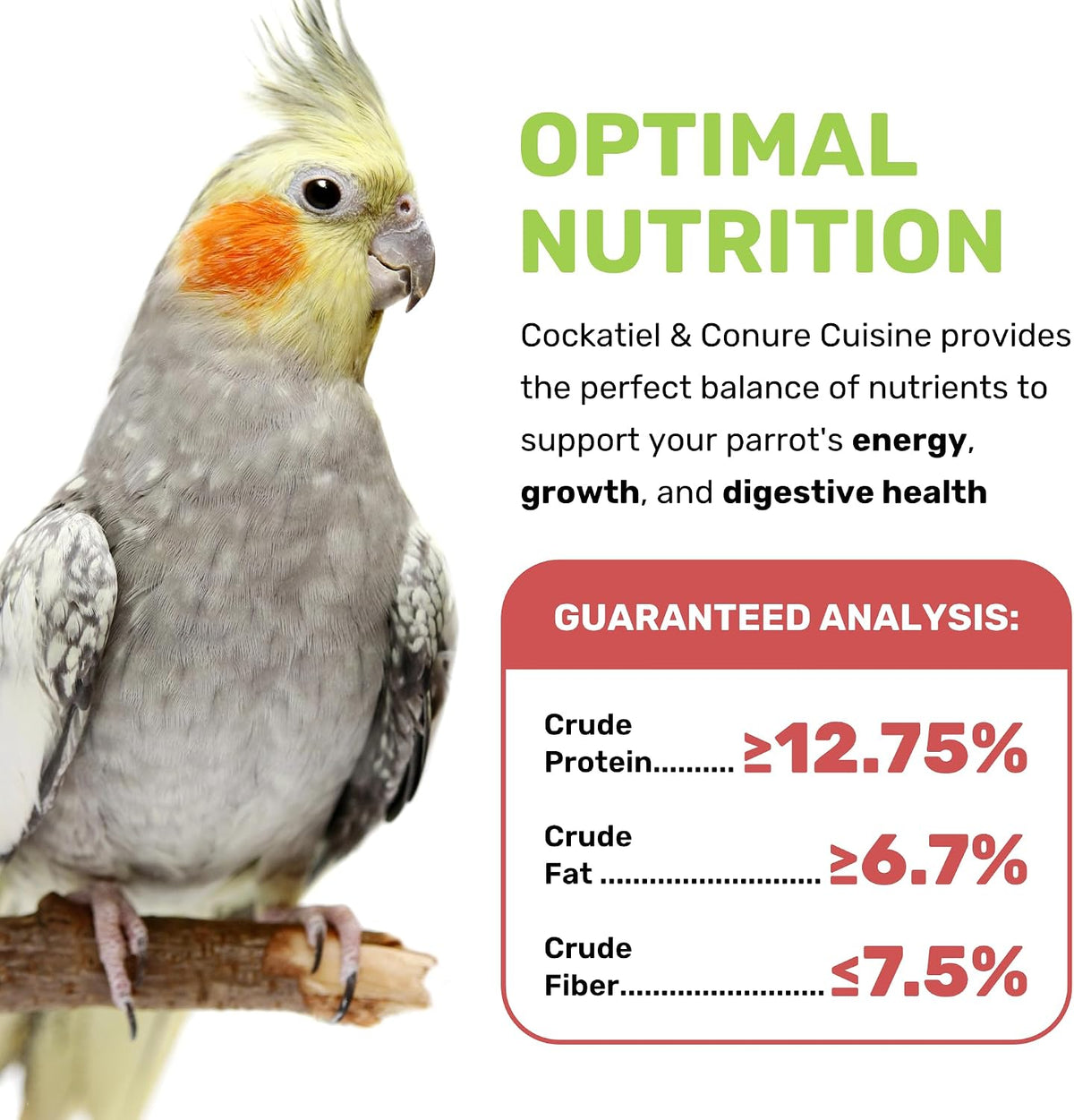 Cockatiel & Conure Food Cuisine 4 Lbs, Nutrient-Rich Mixed Bird Seeds with Grains, Fruits & Vegetables – Supports