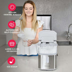 Countertop Crunchy Chewable Nugget Ice Maker, Compact, 33lbs per Day, Metallic Finish