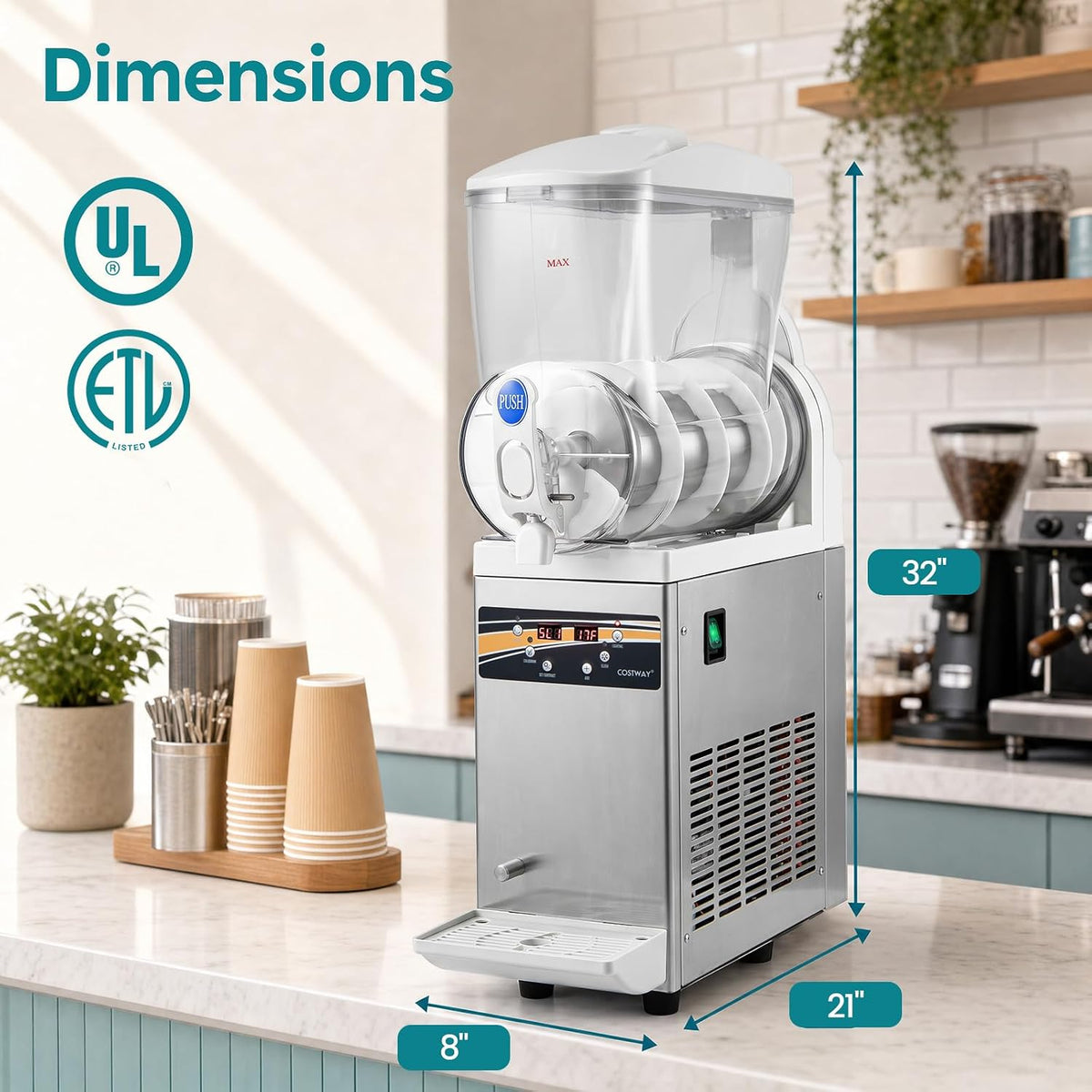 Commercial Slushie Machine, 15L Single Tank Frozen Drink Maker