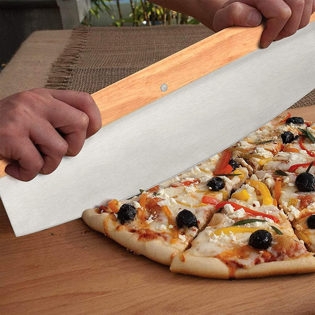 16'' Cordierite Pizza Stone for Oven and Grill with Pizza Peel Set