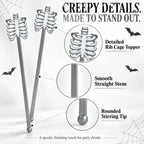 Halloween Skeleton Drink Stirrers, 36 Pack, 7-Inch Cocktail Sticks