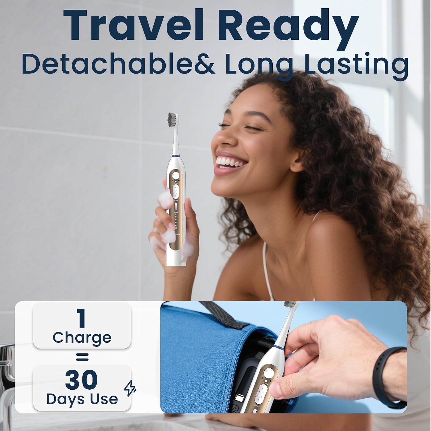 Electric Toothbrush with Water Flosser Combo, 3-in-1 Sonic Flossing Toothbrush and Dental Water Flosser for Teeth