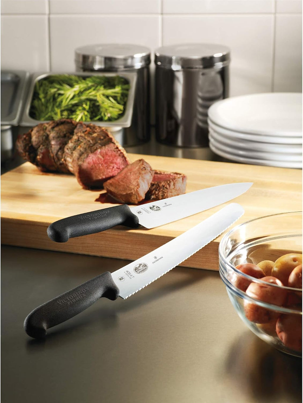 Fibrox 10.25-Inch Bread Knife with Serrated Edge and Black Handle