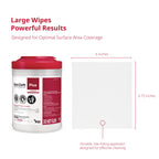 Sani-Cloth Plus Germicidal Cloth, Pack of 160, 6" x 6-3/4" Large Wipes