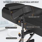 Tattoo Chair for Client Adjustable Tattooing Bed with Stool