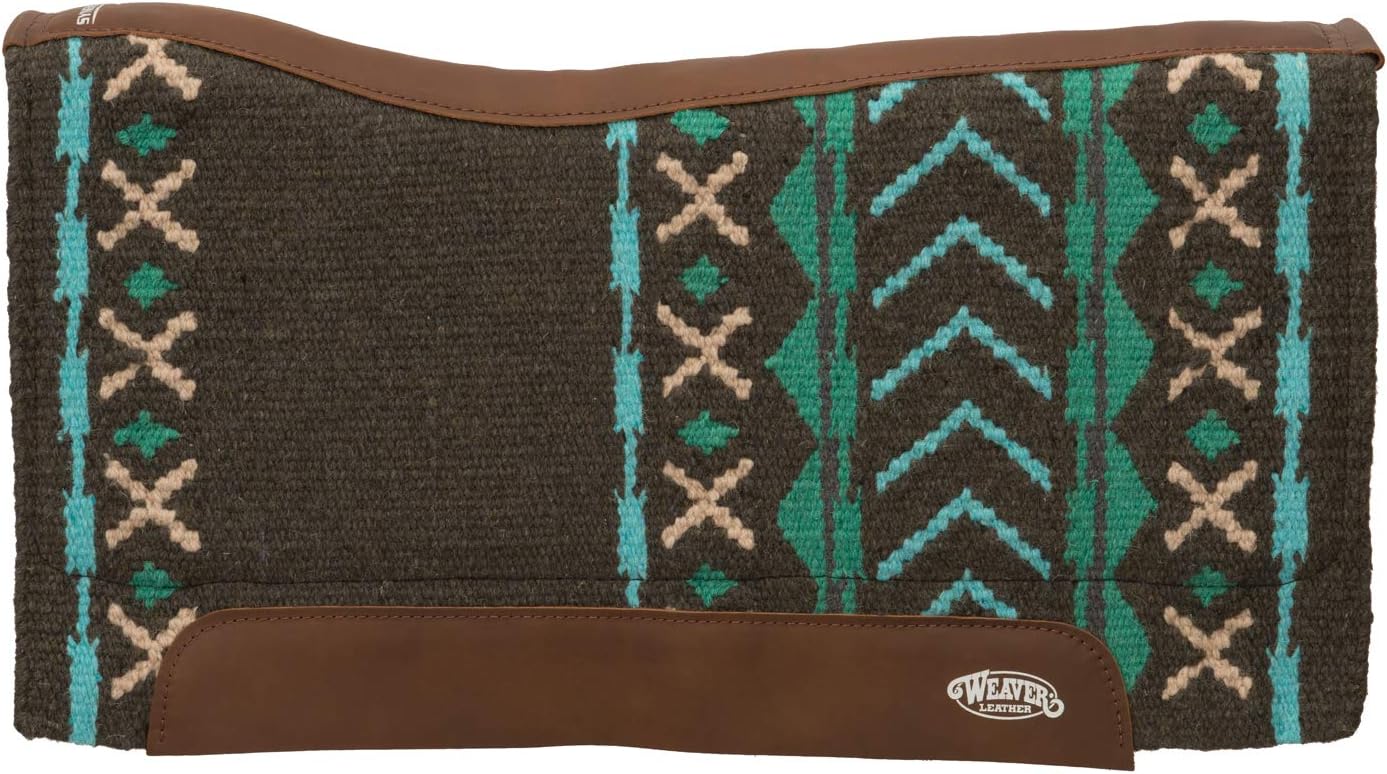Weaver Leather unisex adult Synergy Contoured EVA Sport Foam Saddle Pad Merino Wool Fleece Liner Charcoal Turquoise