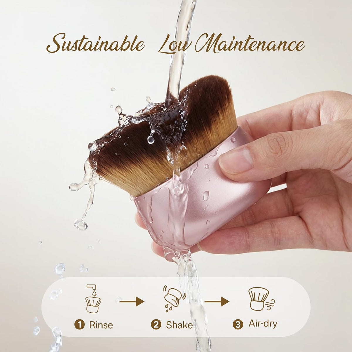 Streak-Free Kabuki Self Tanner Brush, Large Body Makeup Brush,Soft Dense Body Brus h for Self Tanner, Vegan Tanning