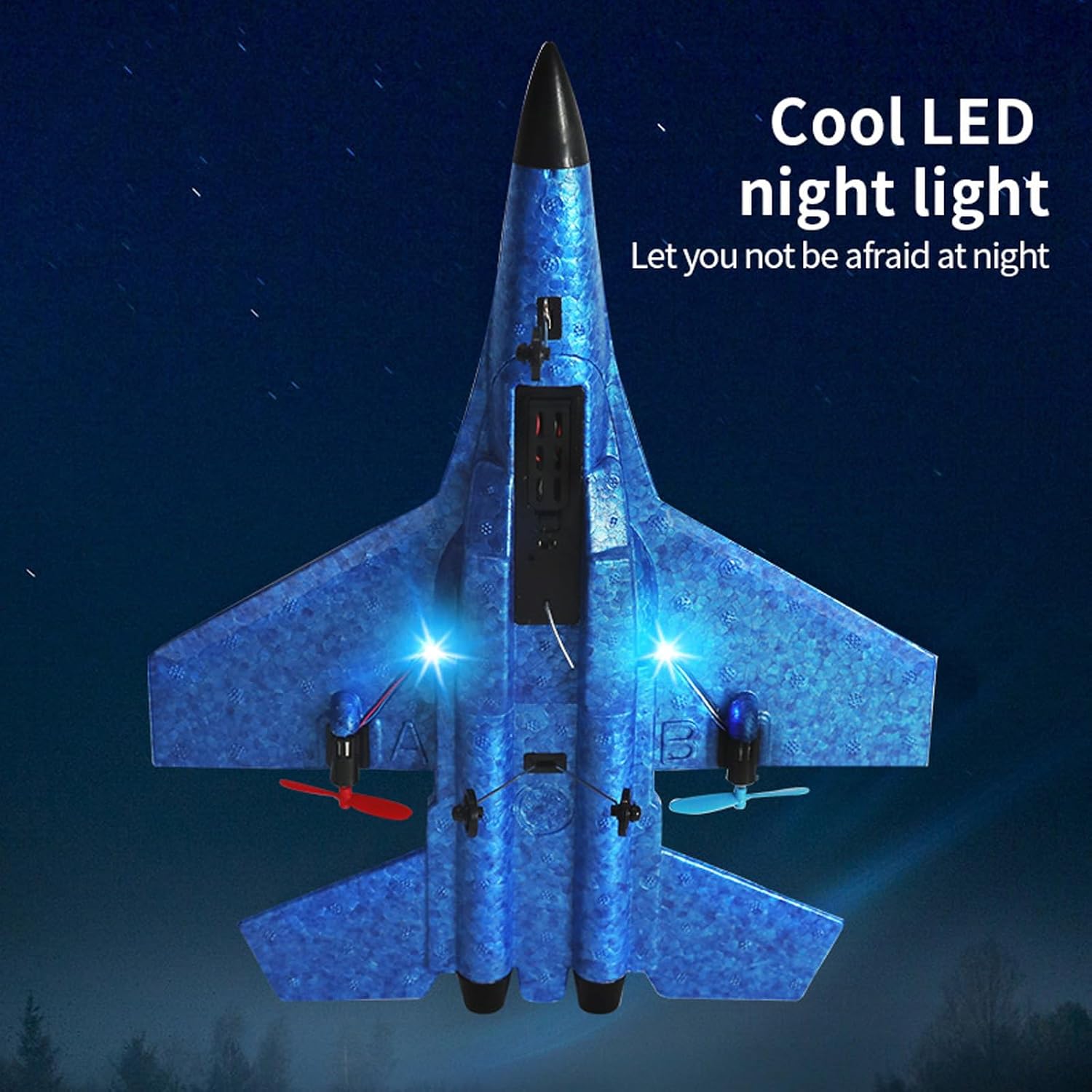 RC Plane,Foam Remote Control Airplanes,2.4GHz RC Airplane Fighter Jet Drone with LED Light, 360° Flip,Easy to Fly RC