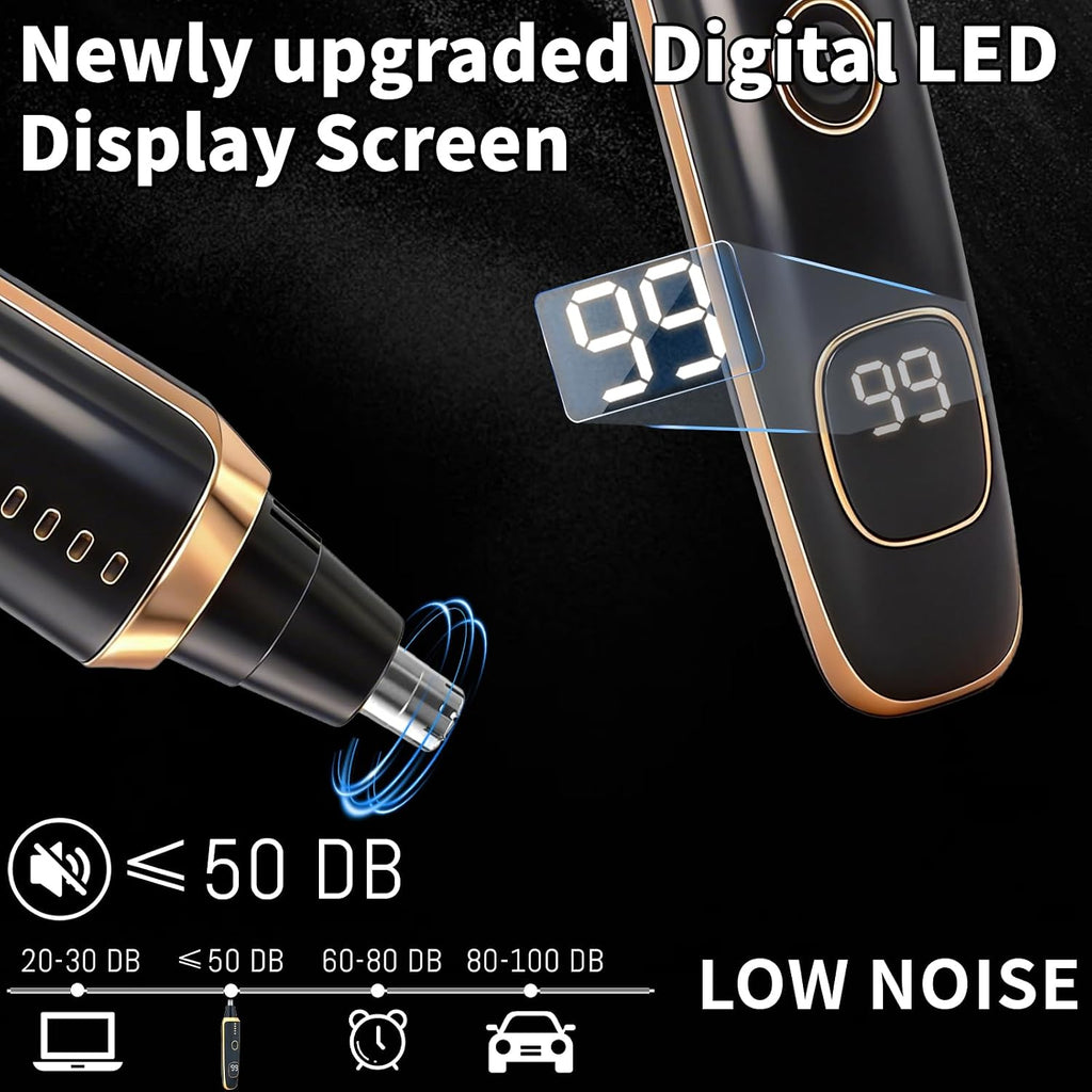 Nose and Ear Hair Trimmer for Men Women,2 in 1 LED Display Eyebrow Hair Trimmer with USB Rechargeable,2026 Portble