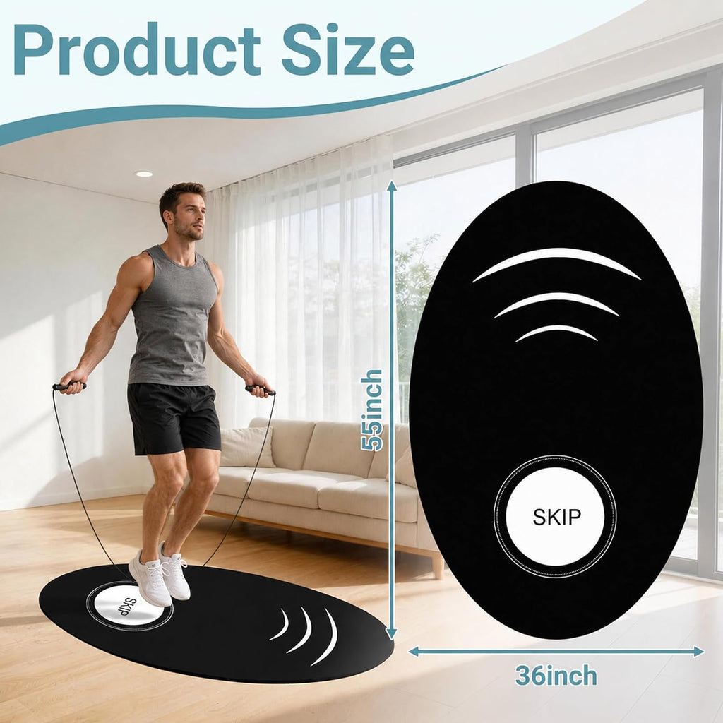Jump Rope Mat，35.4 x 55.1 inch High-Density Rubber Exercise Mat, Non-Slip and Shock-Absorbing, Suitable for Indoor