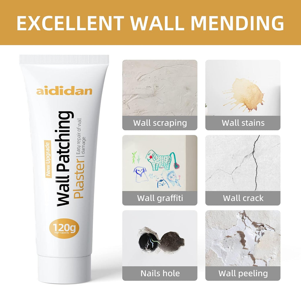 Drywall Repair Kit 2 Pack Wall Patch Repair Kit Spackle Wall Repair Paste | Wall Mending Agent with Scraper, Quick