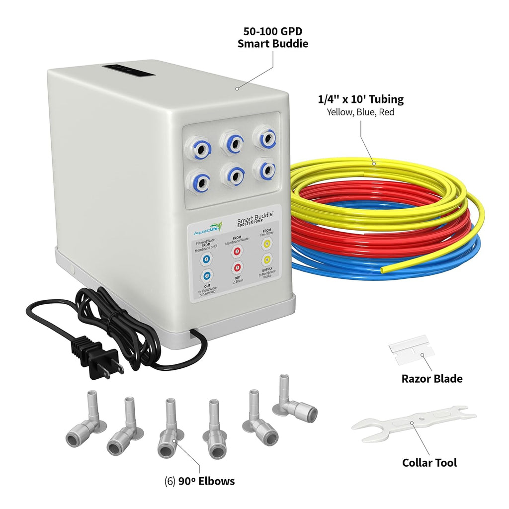 AquaticLife Smart Buddie Booster Pump Kit, 50-100 GPD RO/DI