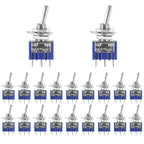 20pcs Micro Toggle Switch 3 Pin SPDT Touch 2 Position ON/ON Mini Miniature Toggle Switch AC 125V/6A