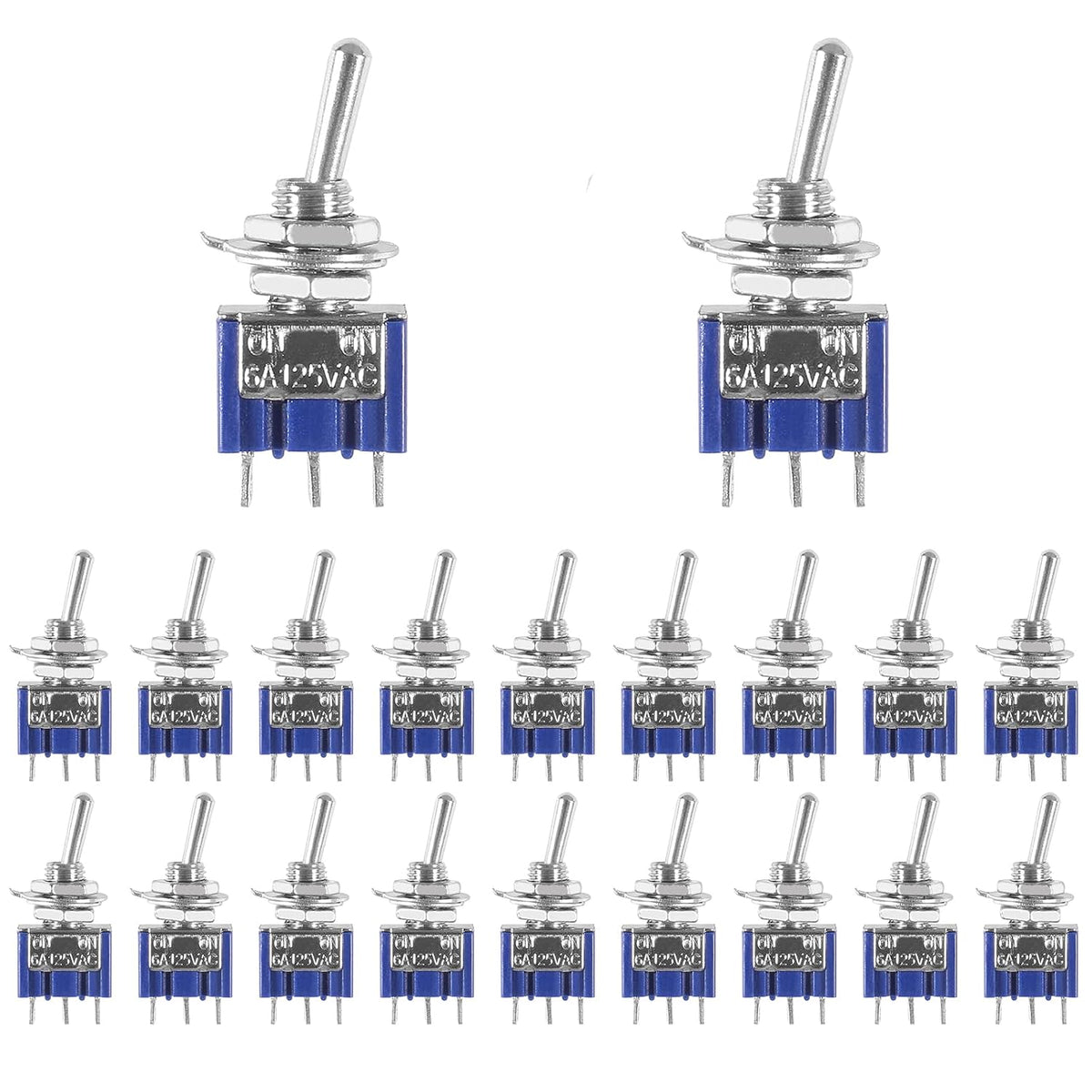 20pcs Micro Toggle Switch 3 Pin SPDT Touch 2 Position ON/ON Mini Miniature Toggle Switch AC 125V/6A