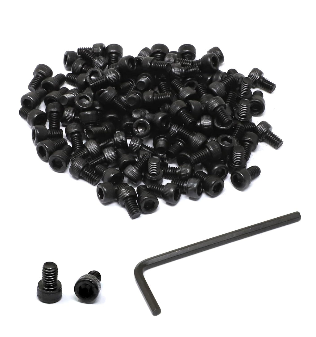 iexcell 100 Pcs #8-32 x 1/4" Alloy Steel 12.9 Grade Hex Socket Head Cap Screws Bolts Kit, Black Oxide Finish