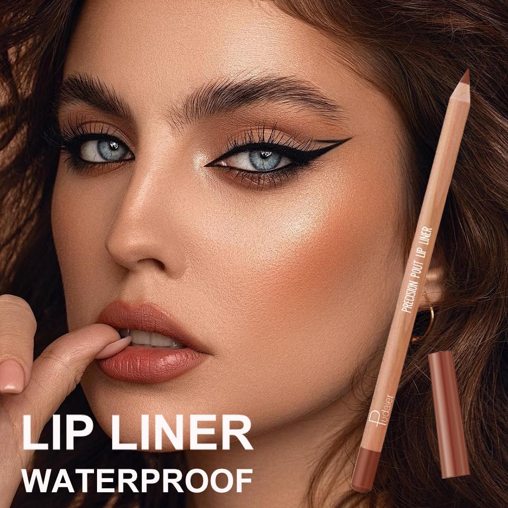 12 Colors Lip Liner Set, Matte Finish Series Lip Liners Pen, Set B