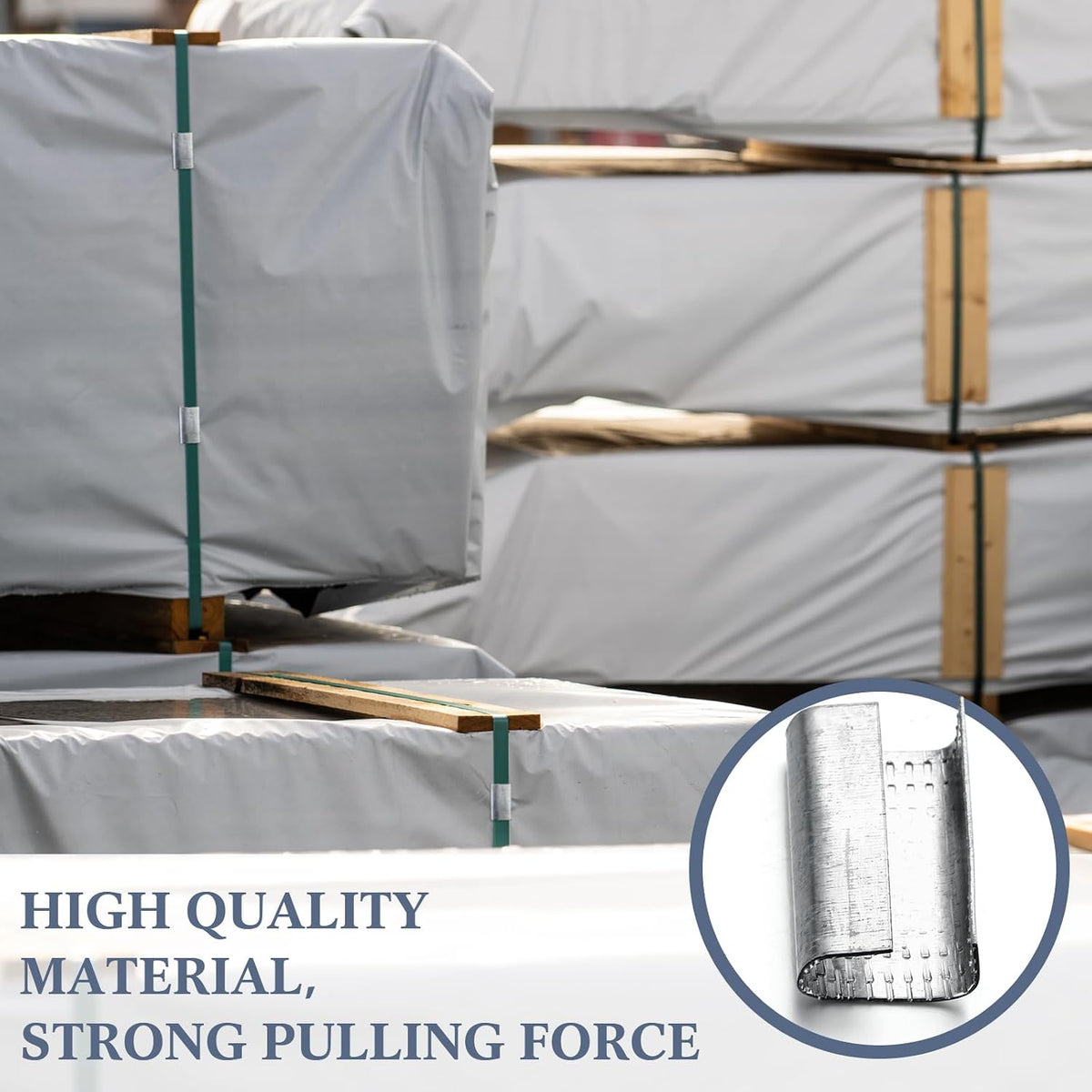 2000 Pcs Packaging Strapping Open Serrated Seals for 1/2" Strap Width Polyester (PET) Banding Strapping Clips Heavy