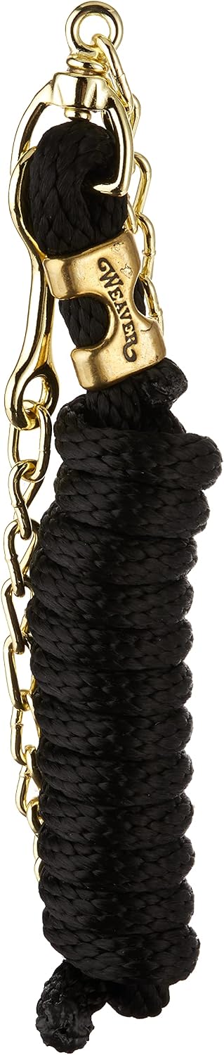 Weaver Leather Poly Lead Rope with Swivel Chain, Black, 8' 6"