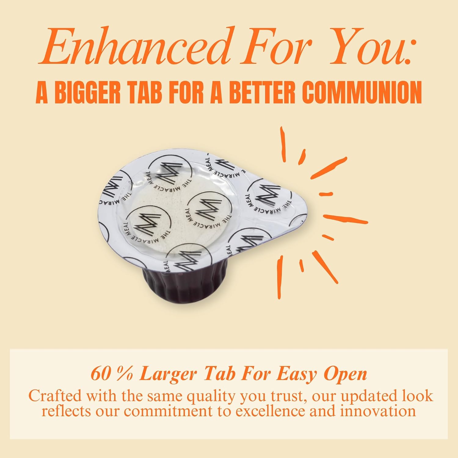 DISCOVERY PRODUCT Prefilled Communion Cups & Wafer Set, Larger Tab,Box 100
