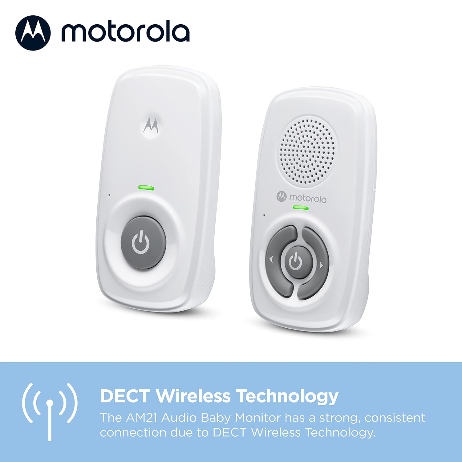 Baby Monitor Audio Only, No WiFi, Long Range AM21 with Private Connection, Cry Detection, Volume Control, Portable