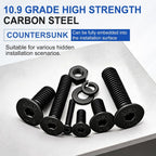 Taiss 1108PCS M2 M3 M4 M5 Screw Kit,Flat Head Metric Bolt Assortment