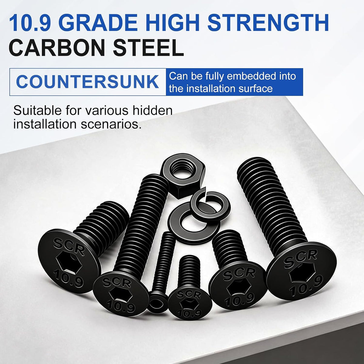 Taiss 1108PCS M2 M3 M4 M5 Screw Kit,Flat Head Metric Bolt Assortment