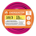 Energeaster Solid Indoor 10/3 NM-B Copper Cable with Ground 15FT, Pink
