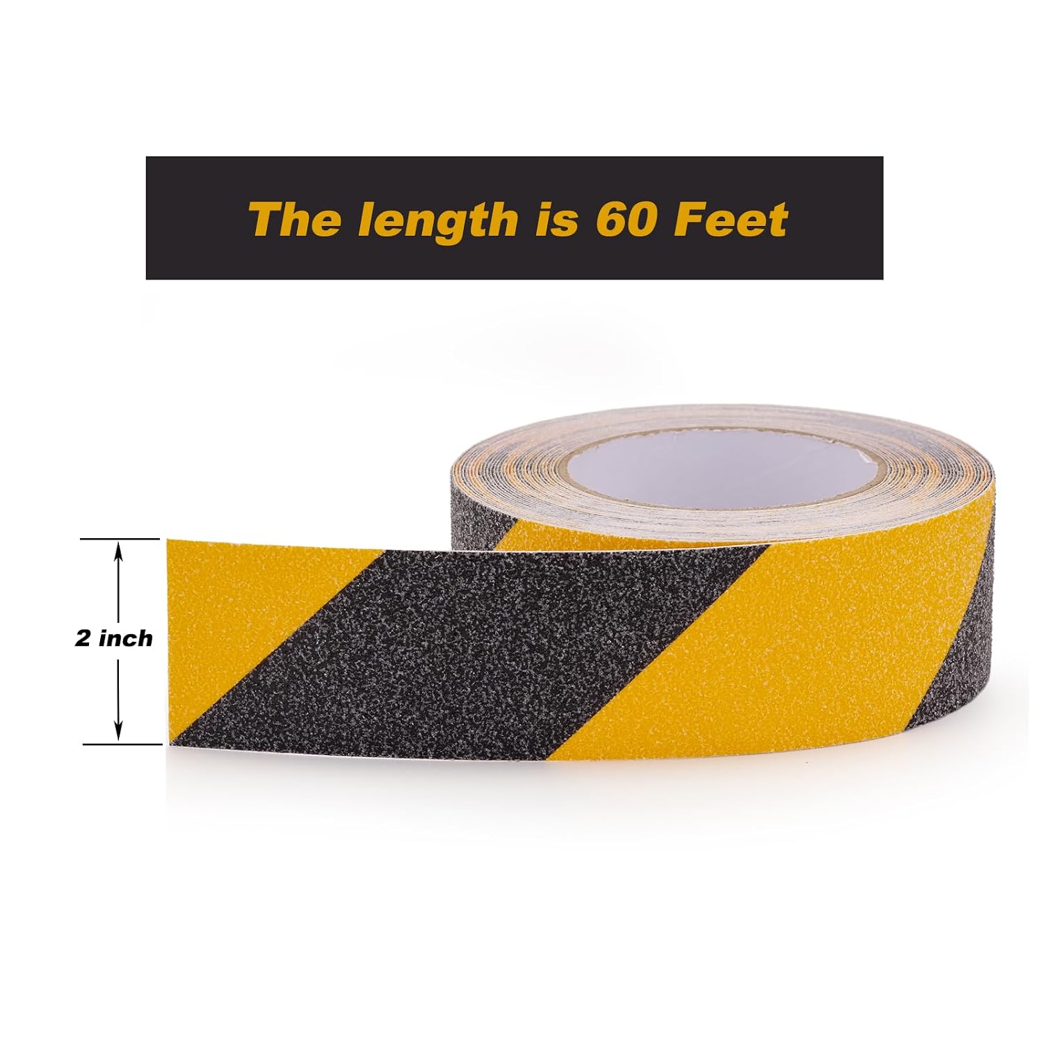Anti Slip Tape 2" x 60Ft Heavy Duty Grit Safety Grip for Stairs | Grip Tape for Steps, Floors, Indoor & Outdoor