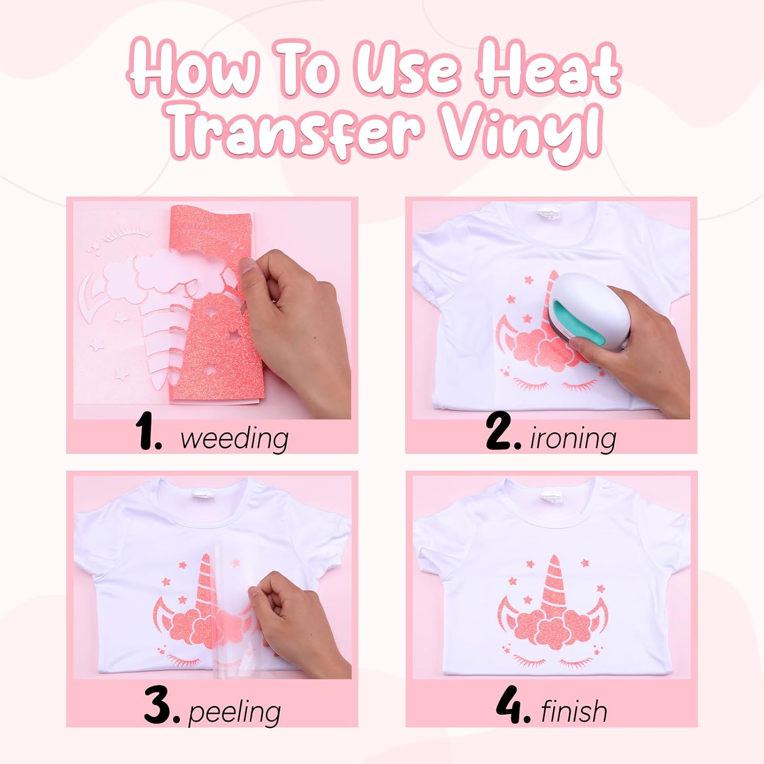 Glitter HTV Heat Transfer Vinyl 28 Sheets 12×10in Iron on Vinyl | Blue/Silver/Gold,Glitter Patterns,Wash No Fade,Easy