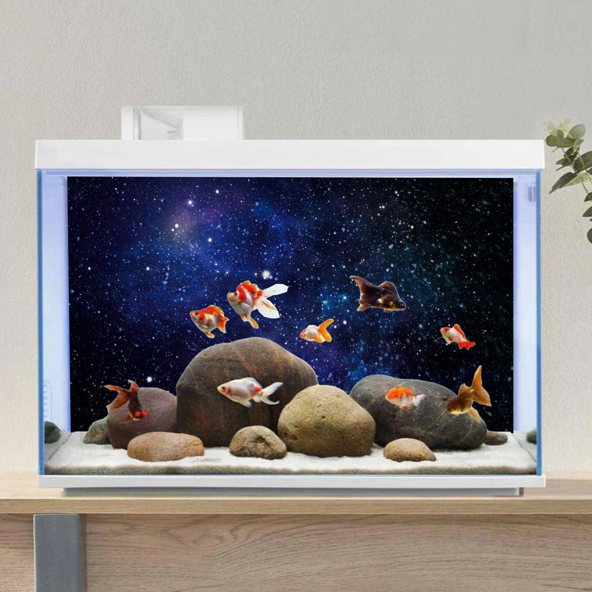36x24 inches Galaxy Aquarium Backdrop Blue Starry Sky Fish Tank Background