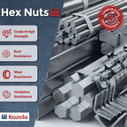 Kozelo 10pcs Hex Nuts 5/16"-24 Carbon Steel Fine Thread Black