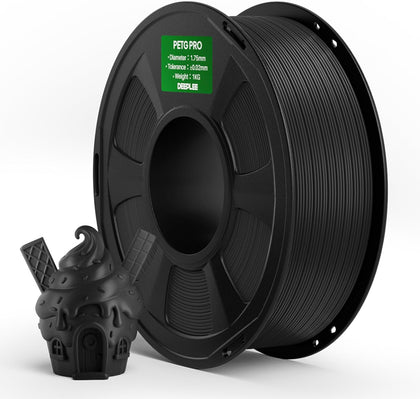 PETG PRO Filament 1.75mm Black 1KG | 1.75mm PETG 3D Printer Filaments Enhanced Toughness and Weather Resistance, Fit