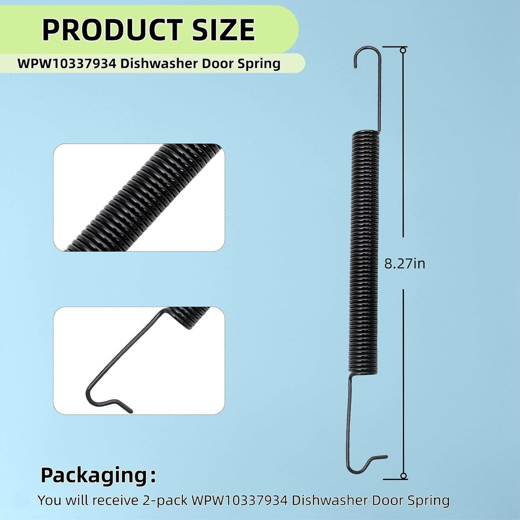 WPW10337934 Dishwasher Door Spring for Whirlpool, Kenmore, Amana Dishwashers Replaces W10337934, AP6019831, PS11753142, 2310989 8268989 8524473-2Pcs